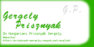 gergely prisznyak business card
